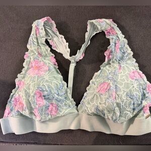 VS PINK Light Blue Floral Lace Bralette